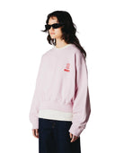 Lichtroze sweater met rugprint wbfranka tiger crew