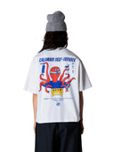 Wit t-shirt met opdruk wbjuno octo tee
