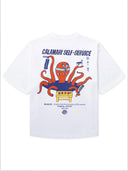 Wit t-shirt met opdruk wbjuno octo tee