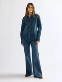 Western denim blouse yoke