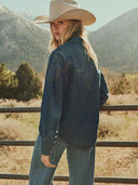 Western denim blouse yoke