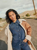 Western denim blouse yoke