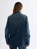 Western denim blouse yoke